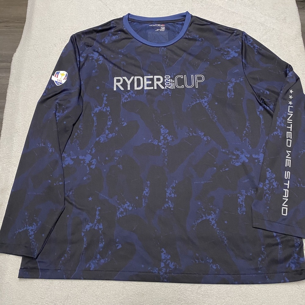 RLX Ralph Lauren Ryder Cup 2020 Shirt Mens XXL Blue Flag Golf Whistling Straits‎
